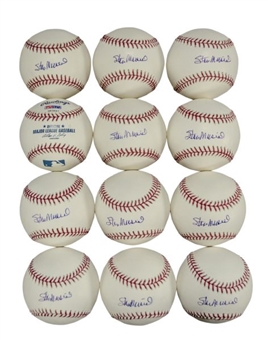 Lot of (12) Stan Musial Autographed Baseballs